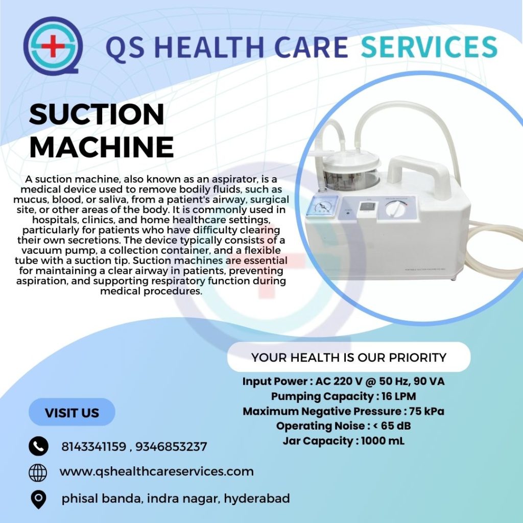 Suction Machine for Rent in Hyderabad & Secunderabad – QS Healthcare Services