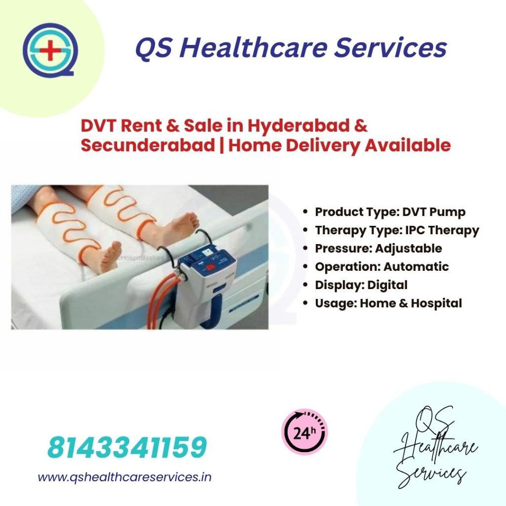 DVT Pump on rent in Moosapet with delivery in 1 hour. Intermittent Pneumatic Compression (IPC) device for doctor-prescribed compression therapy, post-surgery recovery, and home healthcare with professional setup and 24/7 support.