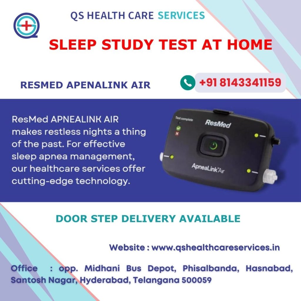 Sleep Study Rental in Bowenpally with home sleep apnea test device for overnight sleep monitoring, portable sleep study equipment rental, and 24/7 doorstep service in Hyderabad & Secunderabad.
