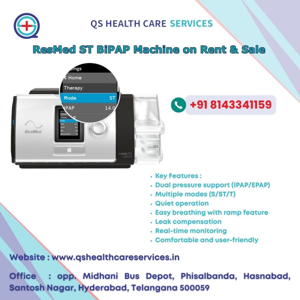 BiPAP machine on rent and for sale in Kukatpally Hyderabad for home respiratory support